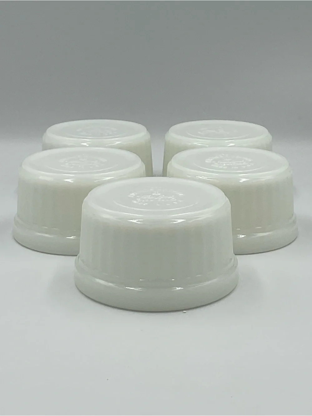 Vintage Anchor Hocking Fire-King White Milk Glass Oven-Safe Ramekins - Set of 5